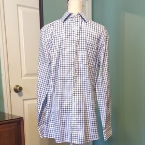 Charles Tyrwhitt Blue and White Gingham Dress Shirt